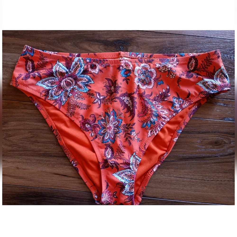 RHODE X Target Orange Floral Boho Bikini Swimwear - Picture 4 of 16